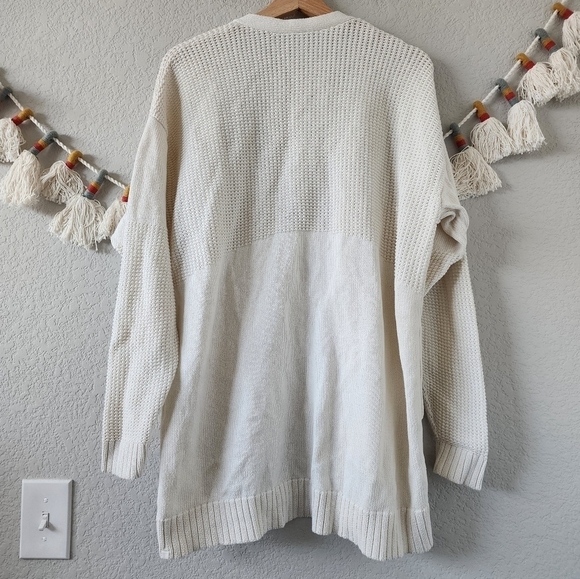 Lululemon Easy Embrace Wrap Open Front Cotton Knit Longline Cardigan White M/L - Picture 10 of 15